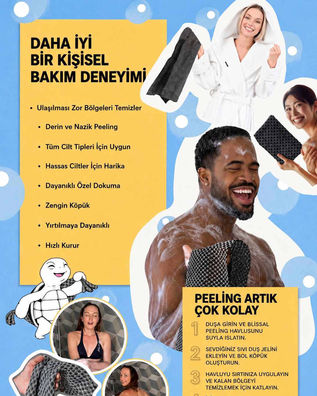 Peeling Duş Havlusu